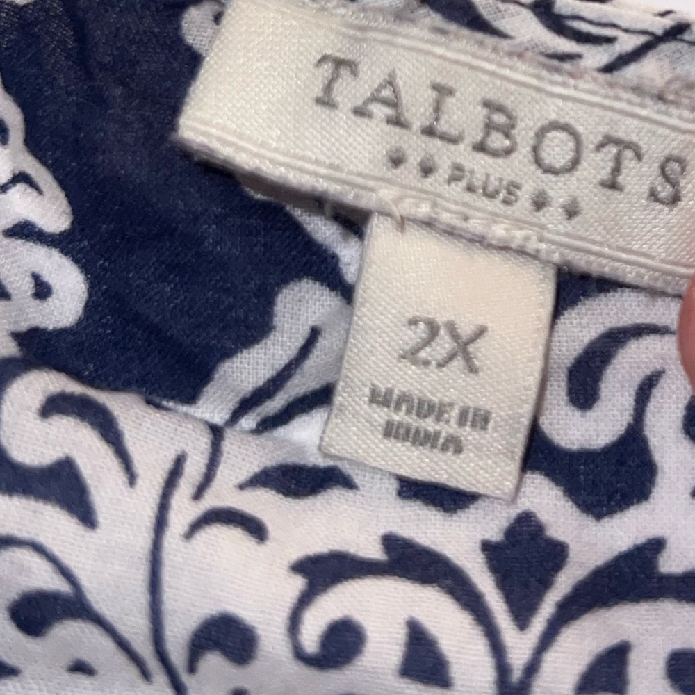 Talbots Boho Embroidered Cotton Tunic Top Size 2X - Picture 2 of 6